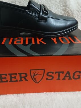 Deer Stags Black Slip-On Bit Loafers